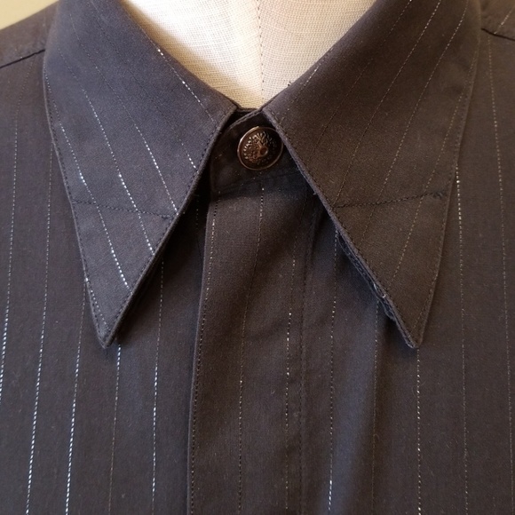 👔Versace Classic V2 Black Silver Striped Shirt👔 - Picture 2 of 8